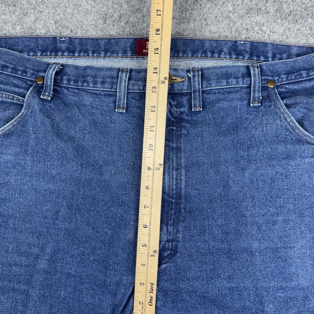 Wrangler 31MWZ Jeans Mens 44x32 Relaxed Fit Straight Leg Blue Denim Western Work - Picture 9 of 12